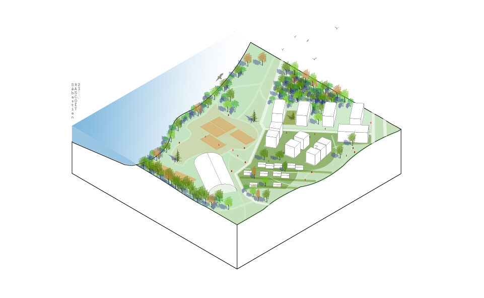 Axonometric Projection of the Bohrie Riverbank