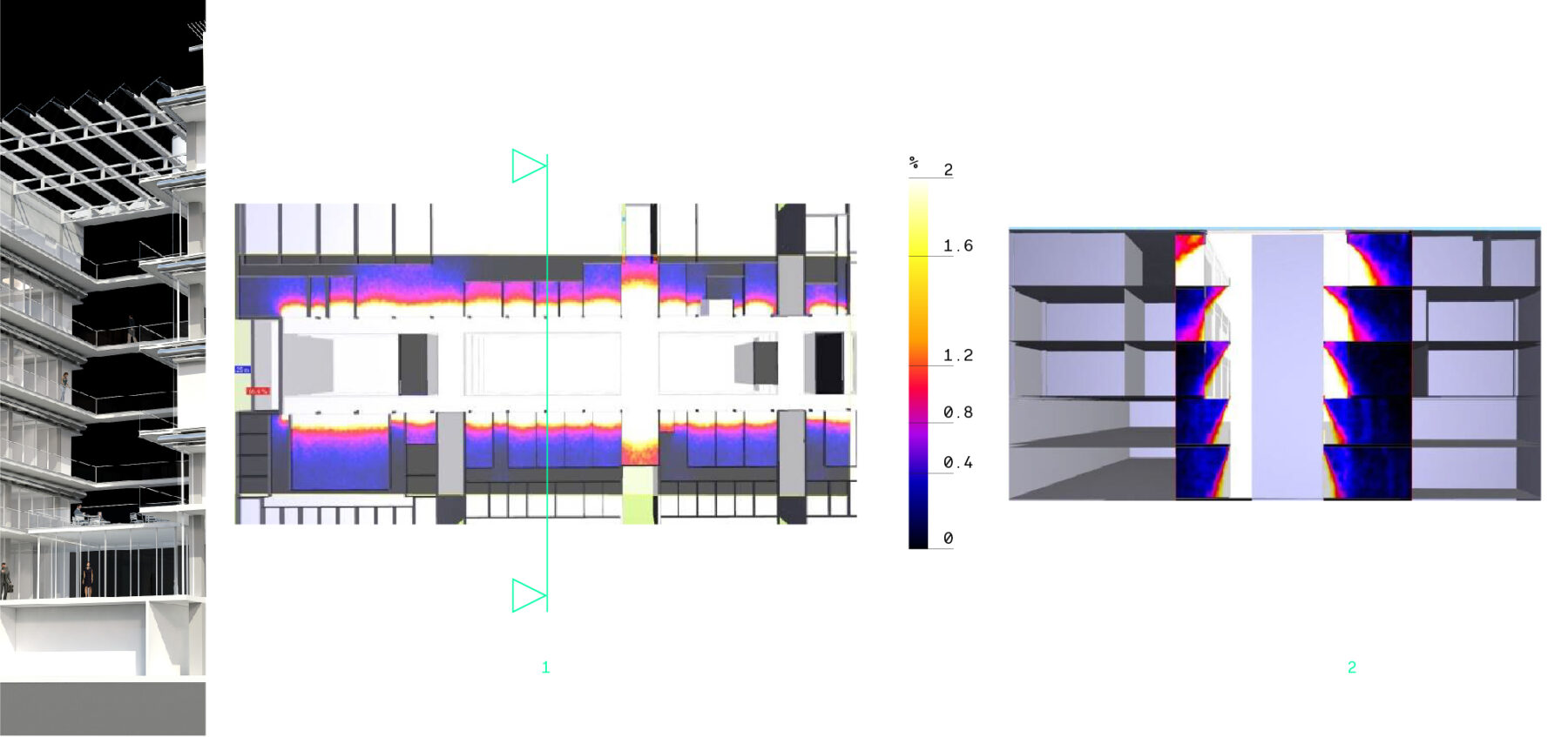 ENS Cachan Natural Light Penetration Studies in the Atrium