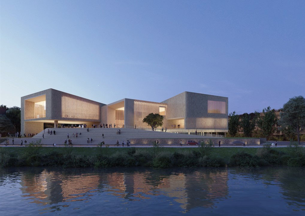 Mediatheque de Carcassonne Perspective Atelier Stephane Fernandez