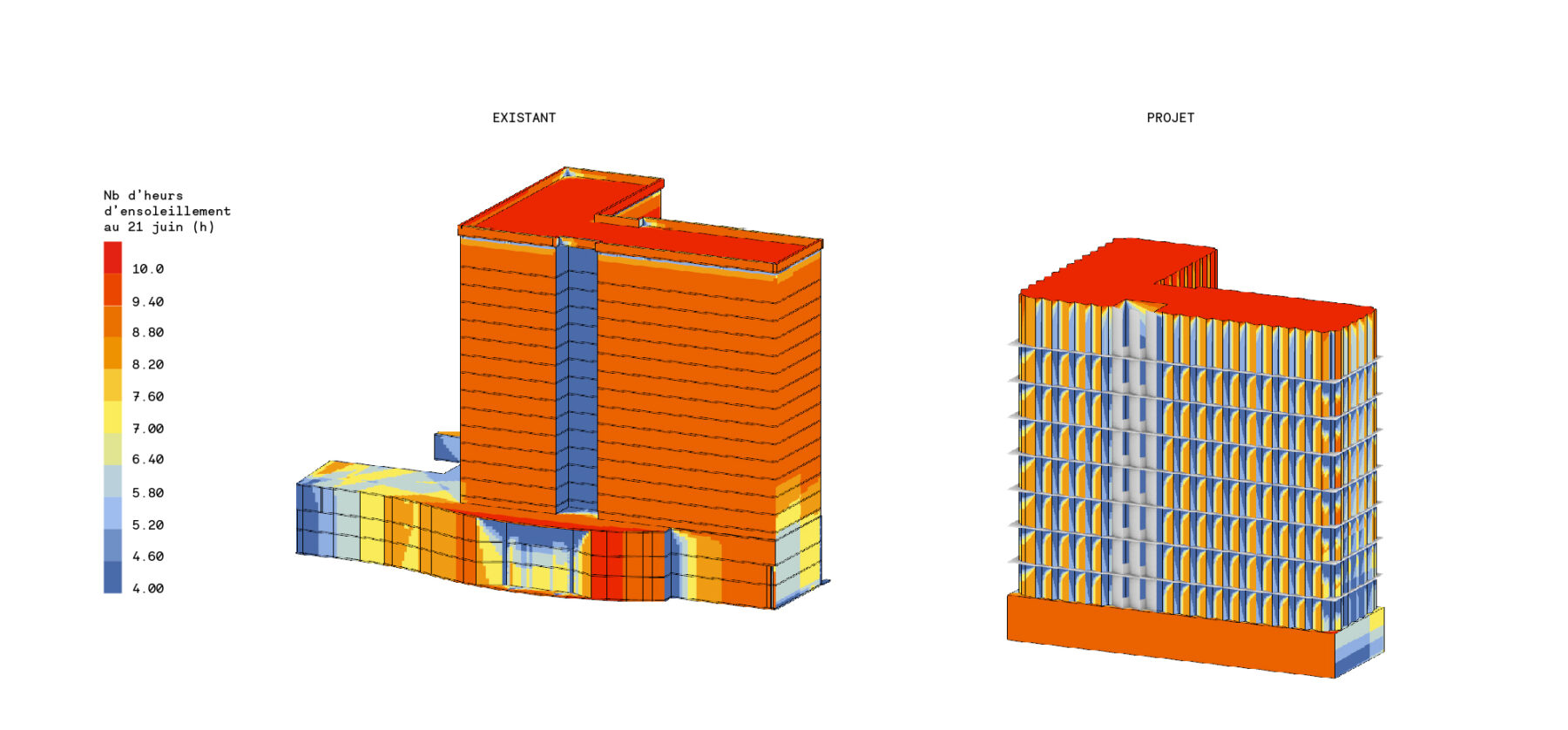 Rive de seine Comparative Study of Insolation Levels June 21 Before and After