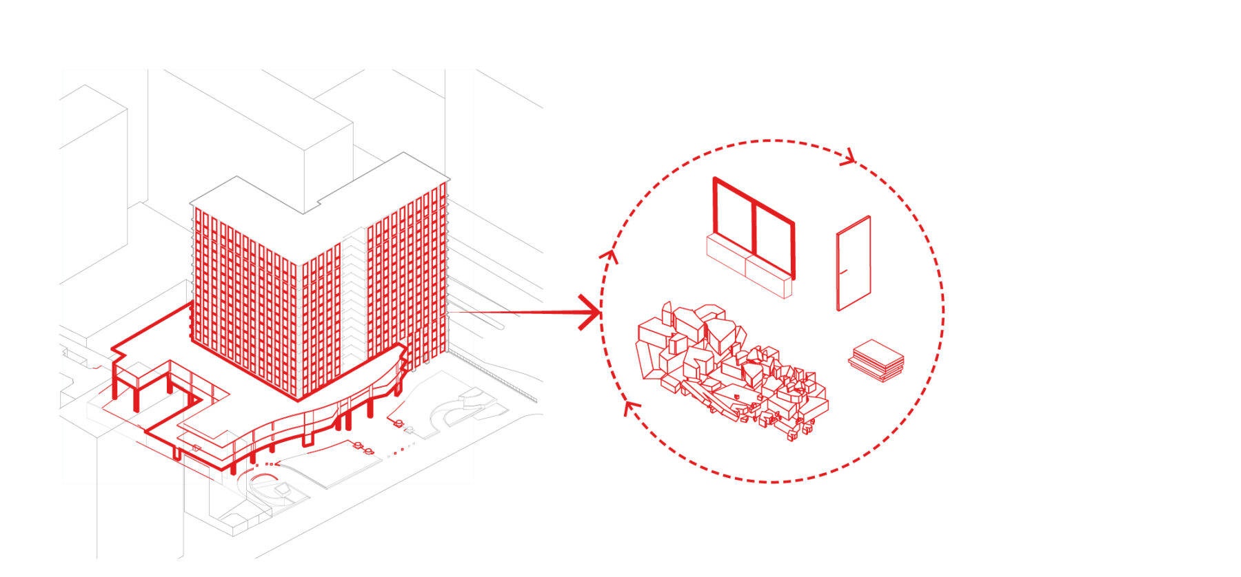 Rive de seine Recycling of Materials and Existing Woodwork