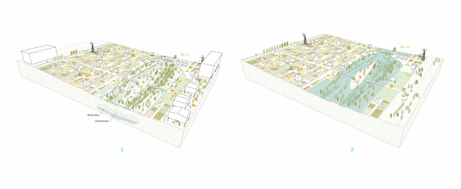 Axonometric Projections Vegetable Gardens