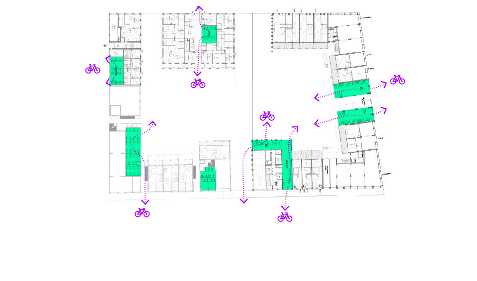 Zac des Girondins Lots 4 and 5 Permeability first floor bicycle access